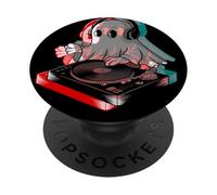 Ghost DJ Headphones Fantôme Platine Halloween Musique PopSockets PopGrip Adhésif