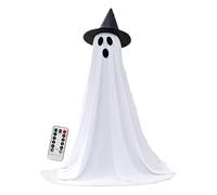 Ghost Éclairé Extérieur - Fantôme Lumineux Éclairé | Décorations D'Halloween | Accessoires De Maison Hantée Effrayante | Horreur Debout Fantasmagorique Avec Une Légère Chaîne De Télécommande Pour La M