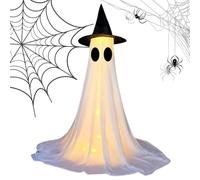 Ghost éclairé, fantôme d'halloween, fantômes soufflées, Configuration Facile avec des enjeux et des Attaches, Une décoration effrayante Blanche pour la pelouse, Accessoires de Maison hantée effray