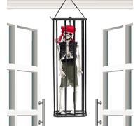 Ghost effrayant dans le prisonnier - fantômes éclairés en cage, décoration de détection de mouvement | Accent de maison hanté, accessoire effrayant des prisonniers pour l'atmosphère à domicile ou à la
