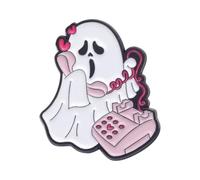 Ghost Enamel Pin - Halloween Metal Brooch | 1 Pc Cute Backpack Badge | Metal Ghost Design, Lightweight And Đurable, Easy Pin Attachment, Suitable For Bags, Jackets, Hats, Scarves, And Halloween Ou