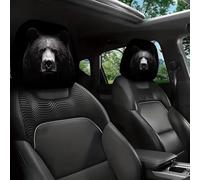 Ghost Fac-e Lot de 4 housses d'appui-tête universelles élastiques pour sièges de voiture avec effets lumineux - Décoration amusante pour intérieur de voiture, camion, SUV