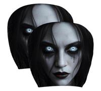 Ghost Face Headrest Covers 2 pièces Stretchy Breathable Halloween | Ghost Face Seat Protecteur Cover for Truck Van Suv Taxi Commuting Automotive