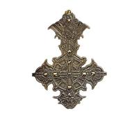 Ghost Gold Papa V Grucifix Décoration de Noël avec pompon 10,2 x 7,6 cm Produit officiel et décoration de vacances