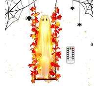Ghost Halloween Decor - 3.94ft Large Spooky Maple Leaves, Seasonal Decorati