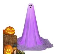 Ghost Halloween Decoration, LED Lighted Yard Prop, Adjustable Height, Single White Unit with Stakes, Spooky Visual Effect for Garden, Front Lawn, Porch, Home Entrance, Haunted Outdoor Scenes