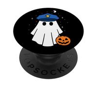Ghost Halloween Police Officier Policier Citrouille Garçons Filles PopSockets PopGrip Adhésif