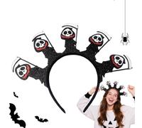 Ghost Headband, Spooky Sequined Hairband, Flexible Sparkling Ghost Headpiece for Stage Performance, Cosplay, Halloween Party, Wedding, Costume Accessory, and Add Performance