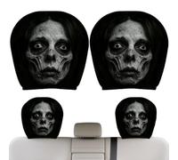 Ghost Headrest Covers - 2 Pieces Spooky Halloween Interior Accessories | Ghost Headrest Covers for Car Trucks SUVs RVs Vehicles Sedans Pickups Daily Road Trips Travel