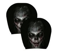 Ghost Headrest Covers - Polyester Stretch 2 Pack Funny Print Protector