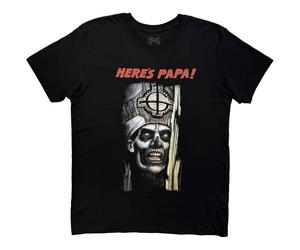 Ghost Here's Papa (Back Print) Black L T-shirt