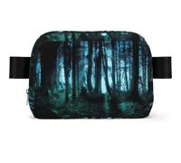 Ghost Hid Behind The Trees Sac banane carré tendance avec impression, tissu sergé résistant à l'eau, sac de poitrine ou sac ceinture, sangle réglable 65-120 cm pour homme et femme