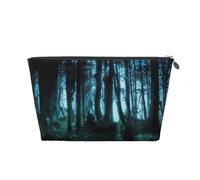 Ghost Hid Behind The Trees Trousse de toilette portable en cuir pour homme et femme, Argenté., Taille unique
