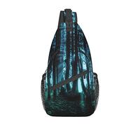 Ghost Hid Behind The Trees Winter Ski Crossbody Bag Men's Chest Cross Body Bag, léger, pour la randonnée et Les Voyages
