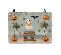Ghost - Housse de protection antidérapante en caoutchouc pour cuisinière à induction ou camping-car électrique, motif citrouille, chauve-souris, Halloween, orange, 71,1 x 50,8 cm