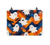 Ghost - Housse de protection pour cuisinière électrique, Halloween fantaisie, citrouille, chauve-souris, Halloween, orange en caoutchouc antidérapant pour surface en verre, camping-car, décoration de