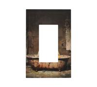 Ghost in A Bathtub with A Rubber Ducky Light Switch Wall Plate Front Plate Single Rocker 1 Gang Decorator Outlet Outlet Covers for Home Kitchen Room Bathroom Decor