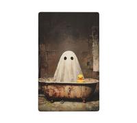 Ghost in A Bathtub with A Rubber Ducky Single Toggle Blank Wall Plate Light Switch Cover Decorative 1 Gang for Kitchen Room Bathroom Size 11.4 x 7 cm