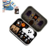 Ghost in Box, Halloween Desk Decoration, Miniature Tin Scene Organizer | Utility accessory, ghost in box, Halloween desk decoration, joyful miniature tin organizer tool for bedside and bookshelf set