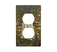 Ghost in Field of Wild Flowers Couvercle d'interrupteur décoratif 1 gang Plaque murale pour cuisine salle de bain Taille 7 x 11,4 cm