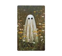 Ghost in Field of Wild Flowers Plaque murale vierge pour interrupteur décoratif 1 gang pour cuisine, salle de bain, taille 11,4 x 7 cm