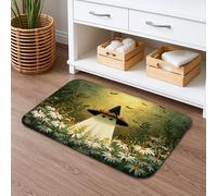 Ghost in Hat Tapis de bain à séchage rapide, absorbant, antidérapant, lavable en mousse à mémoire de forme, pour salle de bain, toilettes, toilettes, décoration florale d'Halloween, 50,8 x 81,3 cm