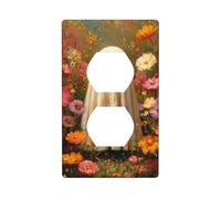 Ghost in The Flower Garden Couvercle de prise de courant pour interrupteur décoratif 1 gang Plaque murale pour cuisine salle de bain Taille 7 x 11,4 cm