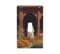 Ghost in the Flower Garden Couvercle d'interrupteur décoratif à bascule simple 1 gang Plaque murale pour cuisine, ferme, chambre à coucher, salle de bain