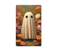 Ghost in The Flower Garden Plaque murale vierge pour interrupteur décoratif 1 gang pour cuisine, salle de bain, taille 11,4 x 7 cm