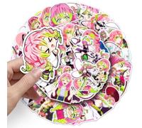 Ghost Killing Autocollants 50Pcs Graffiti Décalque Kanroji Mitsuri Figurine Carnet de notes Autocollant Kanroji Mitsuri Décalque pour Tablettes Tasse Vélo Casque Autocollants Décoratifs Imperméables