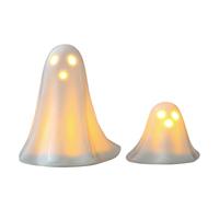 Ghost Lights Halloween - Lot de 2 Lampe fantôme effrayante | Lumières fantômes d'Halloween | Fonctionne sur piles Veilleuse fantôme en céramique | Veilleuses LED effrayantes pour amis