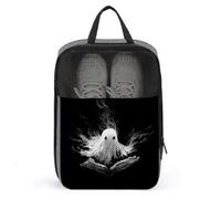 Ghost Livre de lecture noir et blanc Sac à chaussures pour Voyage Usage quotidien Anti-poussière Sac de rangement Sac de rangement Sac à chaussures de golf