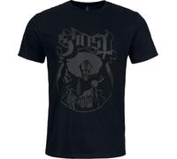 Ghost Logo Unisexe T-Shirt Manches Courtes Noir 100% Coton Regular/Coupe Standard
