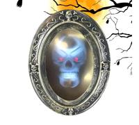 Ghost Mirror with Sound- Halloween Spooky, Skull Ghost Ornaments; Motion Ac | Indoor Wall Mirror Party Decorations Ghost Mirror With Sound Hall Home Garden Yard Living Room Office Entryway Doorway Party