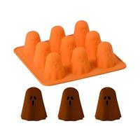 Ghost Mold, Chocolate Mould, 3d Silicone Easy Release Tray, Food Grade Flexible Material, Halloween Wedding Birthday Baking Tool 6.81x6.81x1.97 Inches for Pastry Chefs Home Bakers Caterers Cooking