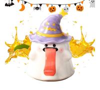 Ghost Mug, 450 ml Novelty Ceramic Spooky Coffee Cup with Lid, Fun Halloween Drinking Ware for Juice, Wine, Beer, Living Room, Movie Nights, Teachers, and Seasonal Home Decor