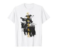Ghost of Yotei Atsu Lone Mercenary with Golden Kanji T-Shirt, Homme, Blanc, 5XL