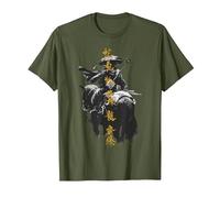 Ghost of Yotei Atsu Lone Mercenary with Golden Kanji T-Shirt, Homme, Olive, L