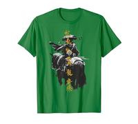 Ghost of Yotei Atsu Lone Mercenary with Golden Kanji T-Shirt, Homme, Vert Kelly, S