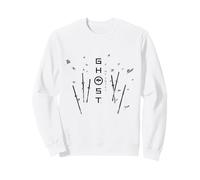 Ghost of Yotei Swords and Falling Leaves Black & White Art Sweatshirt