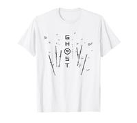 Ghost of Yotei Swords and Falling Leaves Black & White Art T-Shirt
