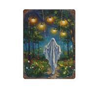 Ghost on A Swing Painting Plaque En Métal Vintage Pour Bars, People Cave, Café, Garage Familial, Affiche, Décoration Murale15.7"x11.8"