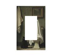 Ghost On The Toilet with Black Cat Light Switch Wall Plate Front Plate Single Rocker 1 Gang Decorator Outlet Outlet Covers for Home Kitchen Room Bathroom Decor
