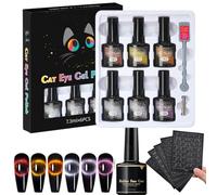 Ghost Party Nail Trend Set with Stickers, Halloween Cat Eye Nail Gel Kit, DIY Magnetic Art Nails Polish with Chameleon Effect for Salon Home Ladies Gift