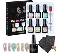 Ghost Party Nail Trend Set with Stickers, Halloween Cat Eye Nail Gel Kit, DIY Magnetic Art Nails Polish with Chameleon Effect for Salon Home Ladies Gift
