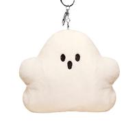 Ghost Pillow Coussin en peluche pour Halloween en velours doux et coton PP avec porte-clés
