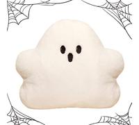 Ghost Pillow Coussin en peluche pour Halloween en velours doux et coton PP avec porte-clés