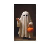 Ghost portant une citrouille orange à bascule simple plaque murale vierge couvercle d'interrupteur décoratif 1 gang pour cuisine salle de bain taille 11,4 x 7 cm