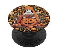 Ghost Reader Book Reading Floral Fall Pumpkin Bookworm PopSockets PopGrip Interchangeable