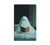 Ghost Reading A Book in Bed Single Toggle Blank Wall Plate Light Switch Cover Decorative 1 Gang for Kitchen Room Bathroom Size 11.4x7cm
